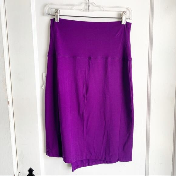 Athleta Seaside Fold Faux Wrap Tencel Skirt Athleisure Purple NWT XS Active - Picture 7 of 9